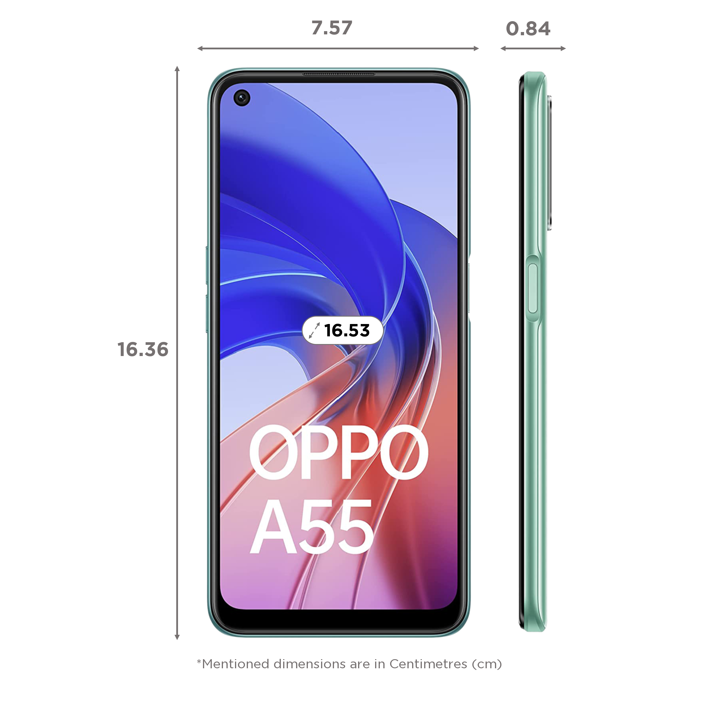 Buy OPPO A55 (4GB RAM, 64GB, Mint Green) Online - Croma